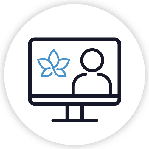 professional development computer screen icon showing webinar