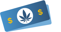 bank note with cannabis icon