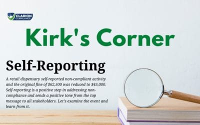 Kirk’s Corner: Self-Reporting Saves $17,500